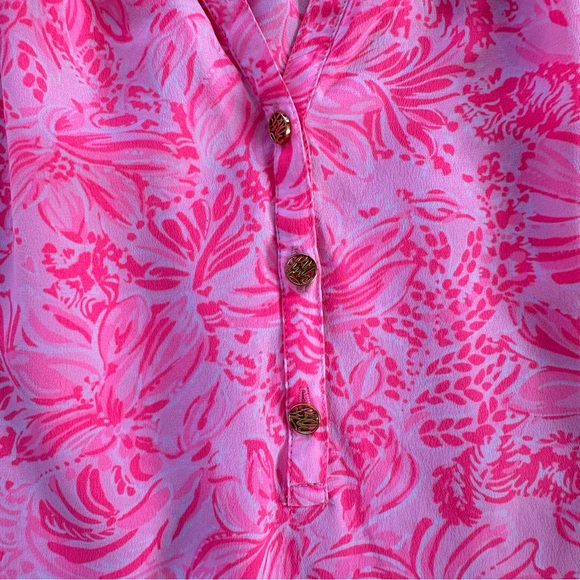 Lilly Pulitzer Elsa Top Pink Blossom Foxy Llama XL - Picture 4 of 13